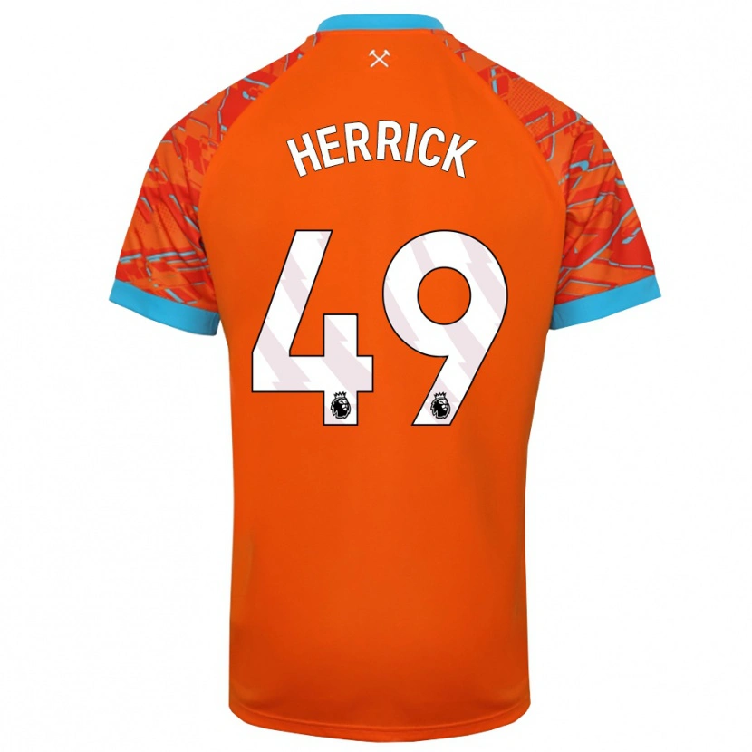 Danxen Hombre Camiseta Finlay Herrick #49 Naranja Blanco Portero Equipación 2025/26 La Camisa México