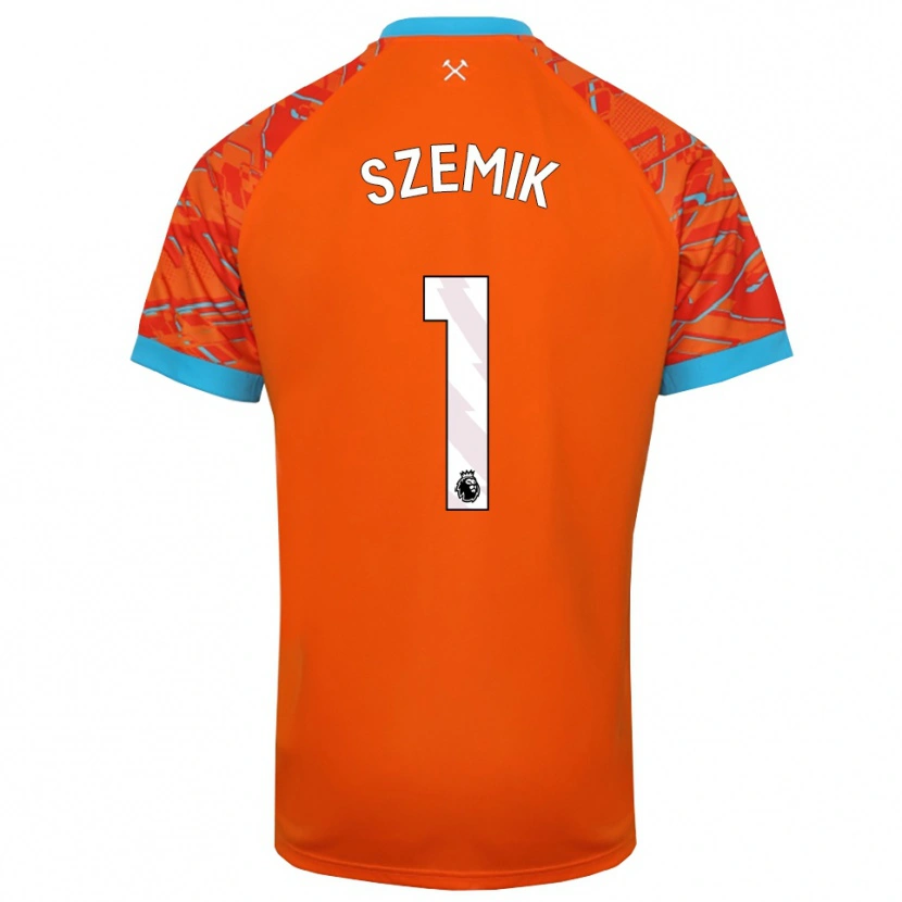 Danxen Hombre Camiseta Kinga Szemik #1 Naranja Blanco Portero Equipación 2025/26 La Camisa México