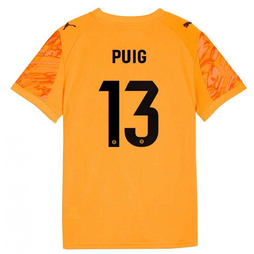 Danxen Hombre Camiseta Sergi Puig #13 Naranja Negro Portero Equipación 2025/26 La Camisa México