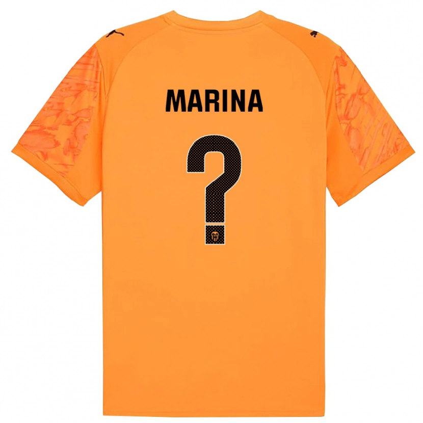 Danxen Hombre Camiseta Marina Llacer Muñoz #0 Naranja Negro Portero Equipación 2025/26 La Camisa México