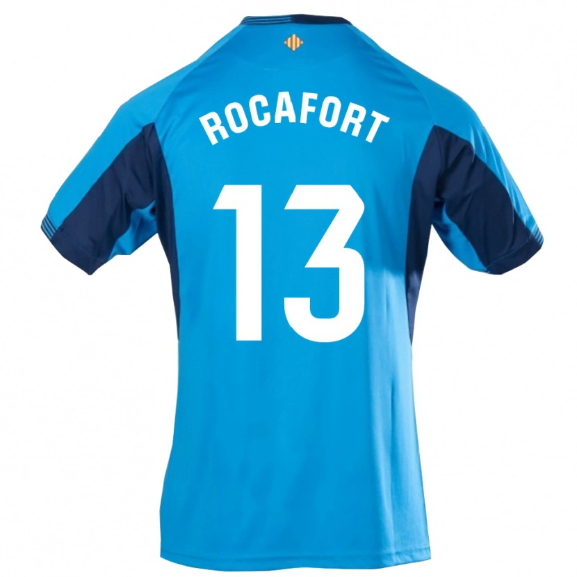 Danxen Hombre Camiseta Rodrigo Rocafort #13 Azul Blanco Portero Equipación 2025/26 La Camisa México