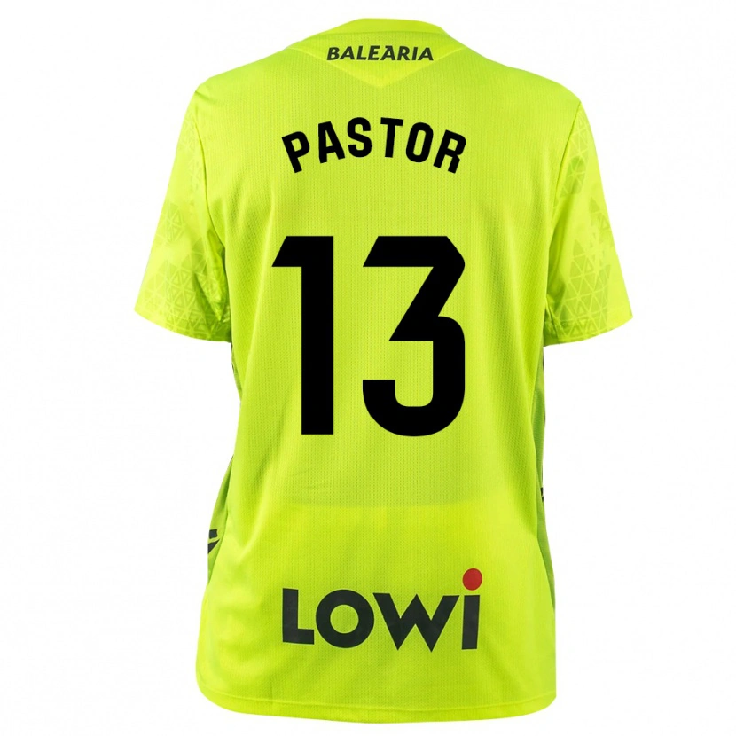 Danxen Hombre Camiseta Alfonso Pastor #13 Verde Fluorescente Negro Portero Equipación 2025/26 La Camisa México