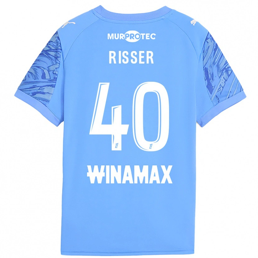 Danxen Hombre Camiseta Robin Risser #40 Blanco Azul Claro Portero Equipación 2025/26 La Camisa México