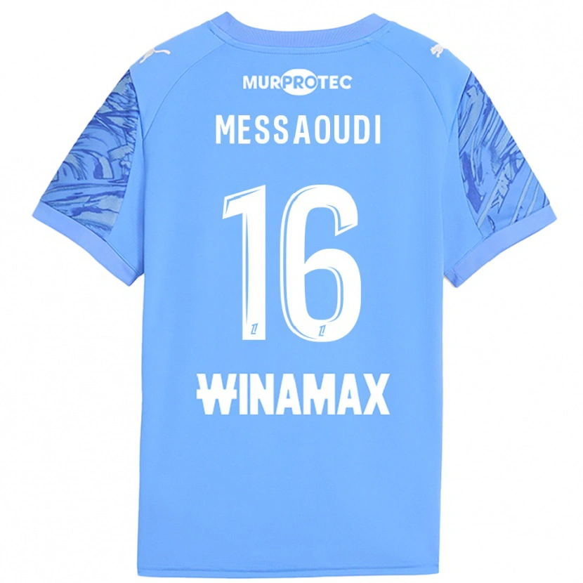 Danxen Hombre Camiseta Fedwan Messaoudi #16 Blanco Azul Claro Portero Equipación 2025/26 La Camisa México