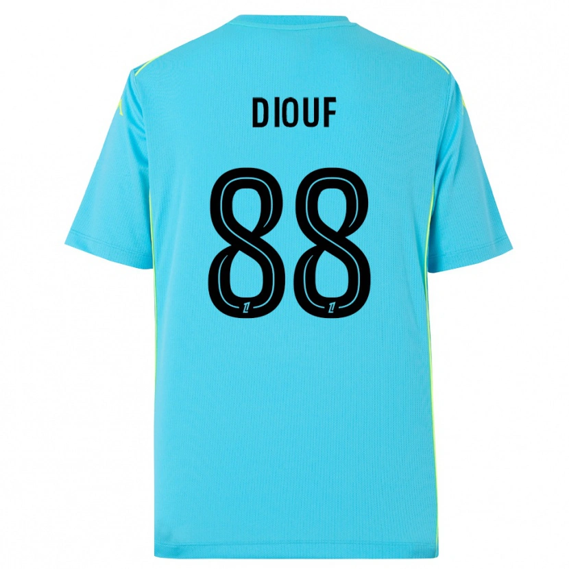Danxen Hombre Camiseta Yehvann Diouf #88 Azul Cielo Negro Portero Equipación 2025/26 La Camisa México