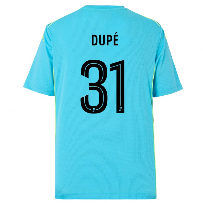 Danxen Hombre Camiseta Maxime Dupé #31 Azul Cielo Negro Portero Equipación 2025/26 La Camisa México