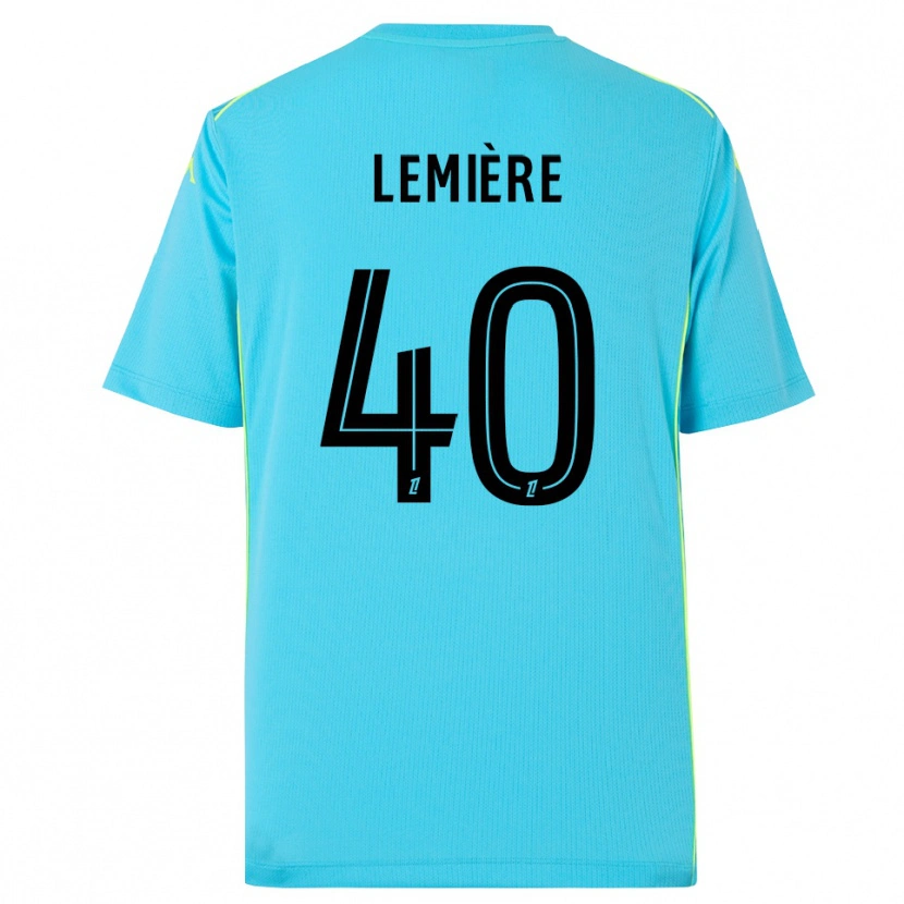 Danxen Hombre Camiseta Pauline Lemière #40 Azul Cielo Negro Portero Equipación 2025/26 La Camisa México