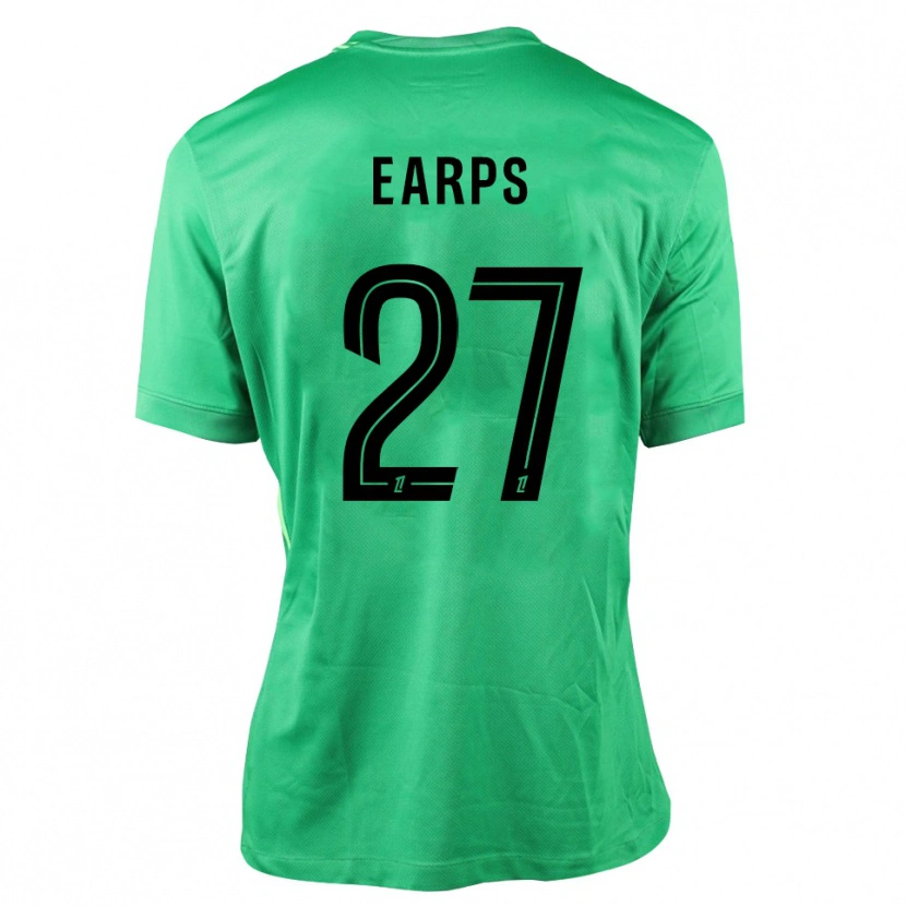 Danxen Hombre Camiseta Mary Earps #27 Verde Negro Portero Equipación 2025/26 La Camisa México