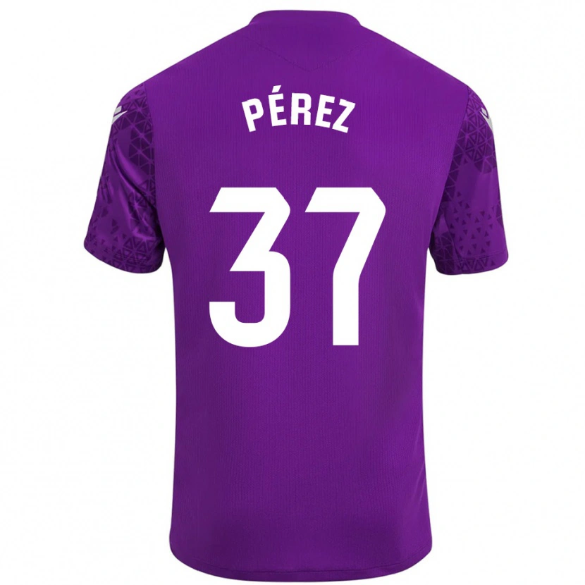 Danxen Hombre Camiseta David Pérez #37 Púrpura Blanco Oscuro Portero Equipación 2025/26 La Camisa México