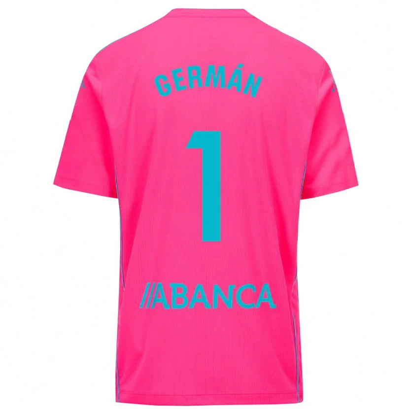 Danxen Hombre Camiseta Germán Parreño #1 Negro Rosa Profundo Portero Equipación 2025/26 La Camisa México