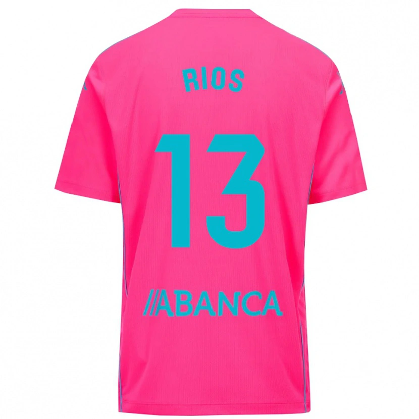 Danxen Hombre Camiseta Hugo Rios #13 Negro Rosa Profundo Portero Equipación 2025/26 La Camisa México