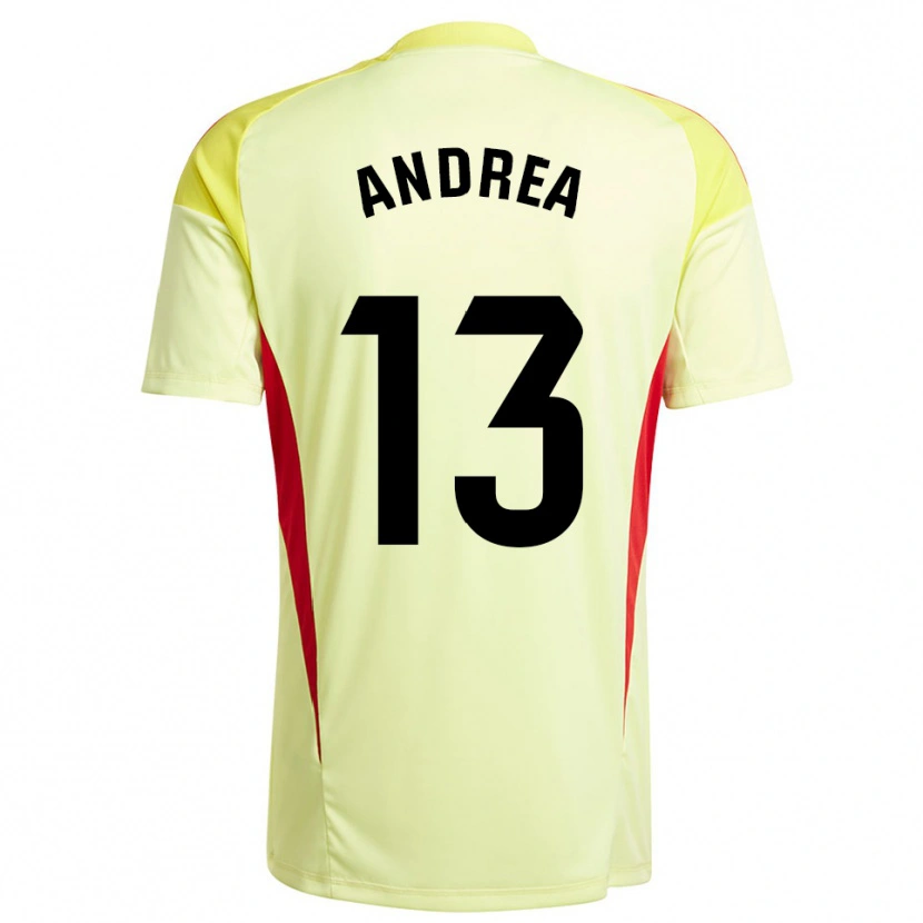 Danxen Hombre Camiseta Andrea Romero Burgos #13 Negro Amarillo Claro Portero Equipación 2025/26 La Camisa México