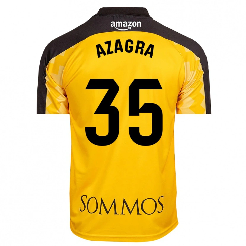 Danxen Hombre Camiseta Nico Azagra #35 Amarillo Negro Portero Equipación 2025/26 La Camisa México