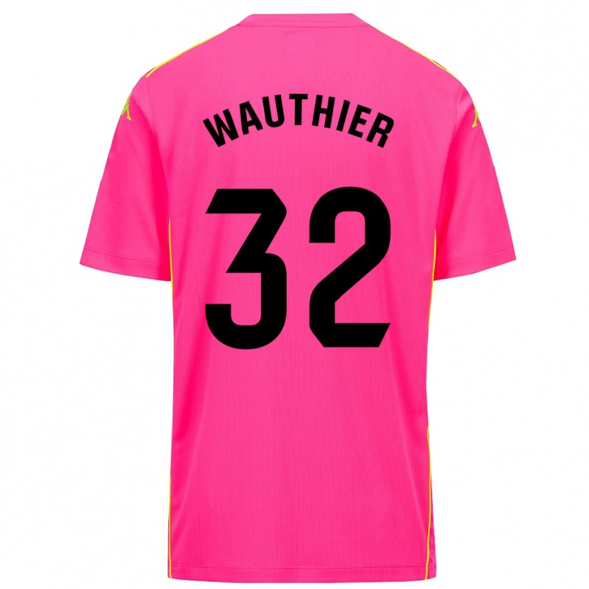 Danxen Hombre Camiseta Hugo Wauthier #32 Negro Rosa Profundo Portero Equipación 2025/26 La Camisa México