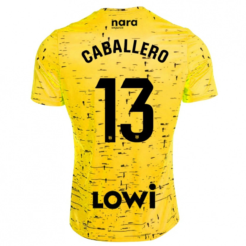 Danxen Hombre Camiseta Hugo Caballero #13 Amarillo Negro Portero Equipación 2025/26 La Camisa México