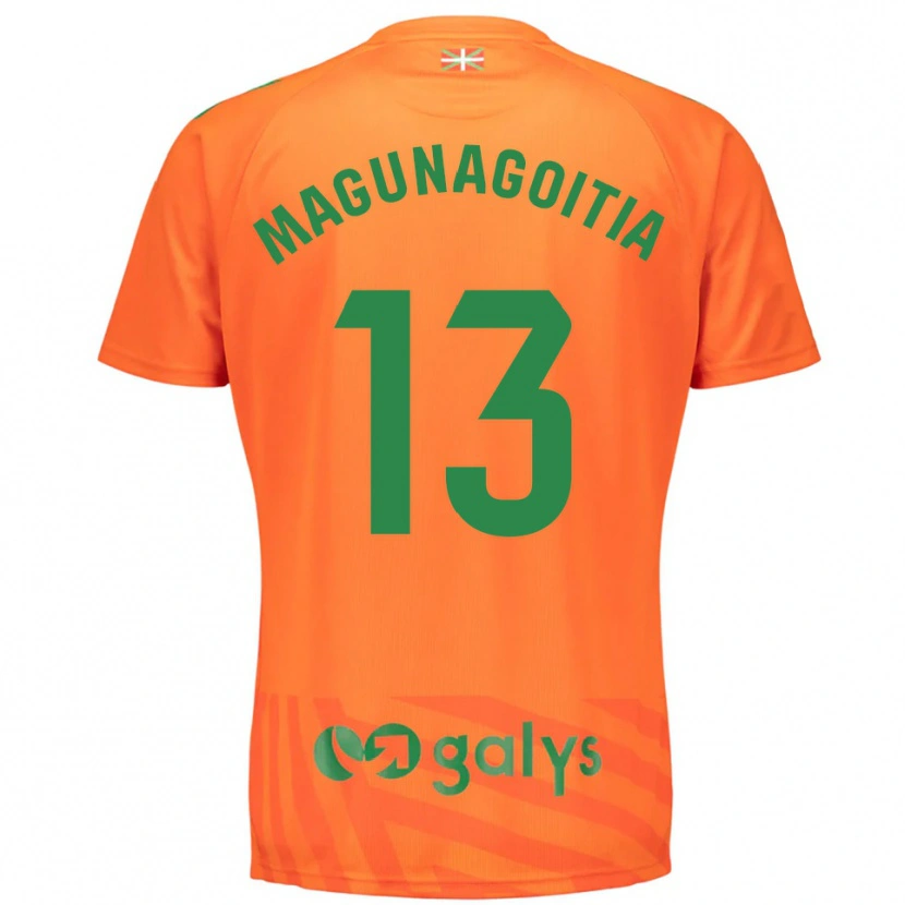 Danxen Hombre Camiseta Jonmi Magunagoitia #13 Verde Naranja Portero Equipación 2025/26 La Camisa México