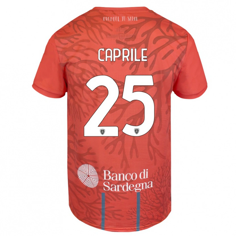 Danxen Hombre Camiseta Elia Caprile #25 Naranja Rojo Blanco Portero Equipación 2025/26 La Camisa México