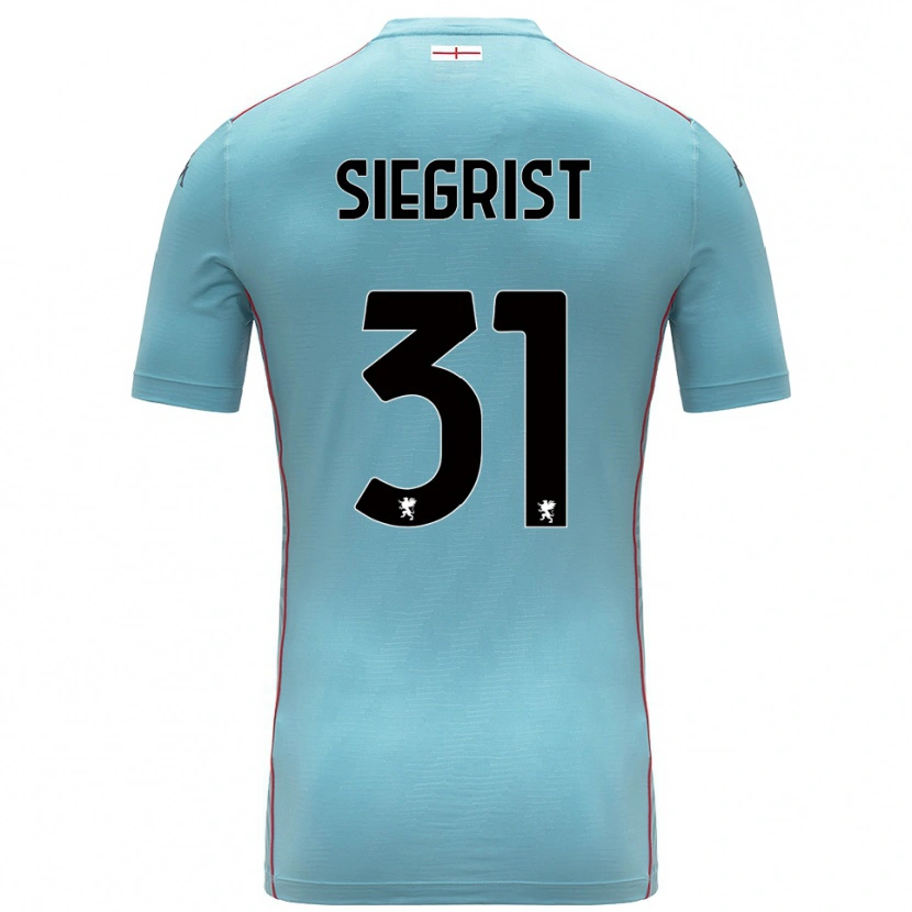 Danxen Hombre Camiseta Benjamin Siegrist #31 Azul Gris Portero Equipación 2025/26 La Camisa México