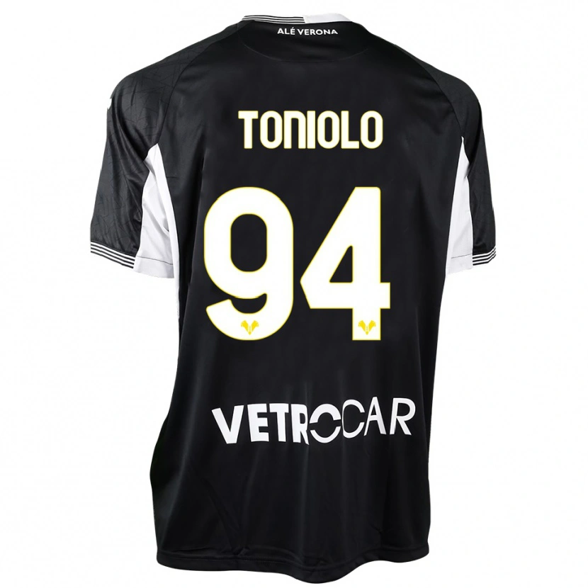 Danxen Hombre Camiseta Giacomo Toniolo #94 Negro Blanco Portero Equipación 2025/26 La Camisa México