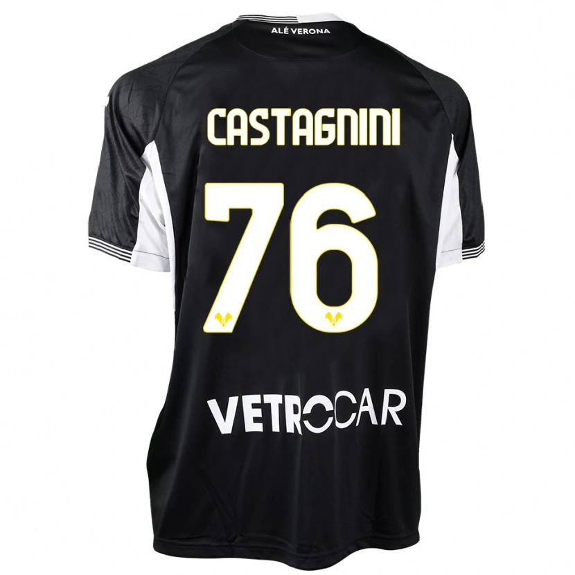 Danxen Hombre Camiseta Mirko Castagnini #76 Negro Blanco Portero Equipación 2025/26 La Camisa México