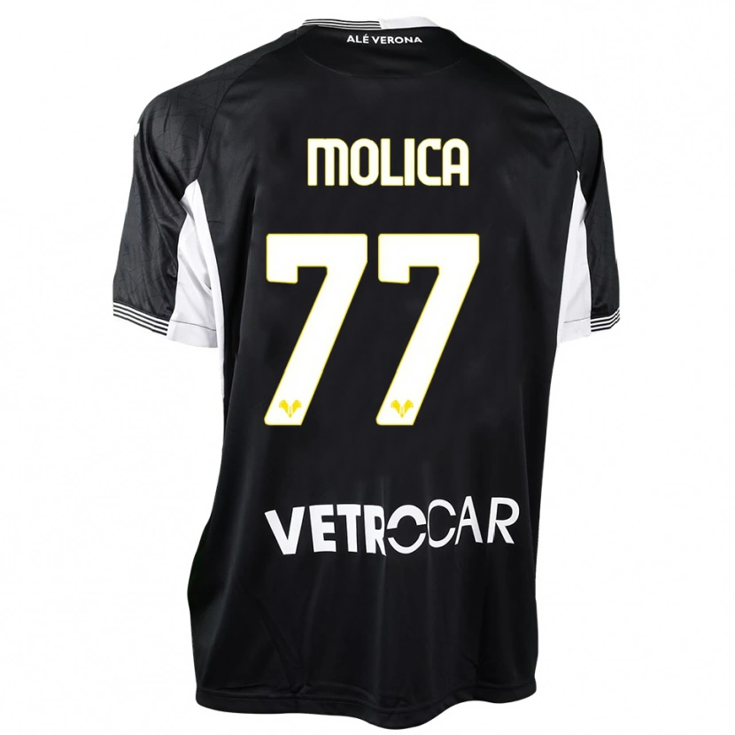 Danxen Hombre Camiseta Francesco Molica #77 Negro Blanco Portero Equipación 2025/26 La Camisa México