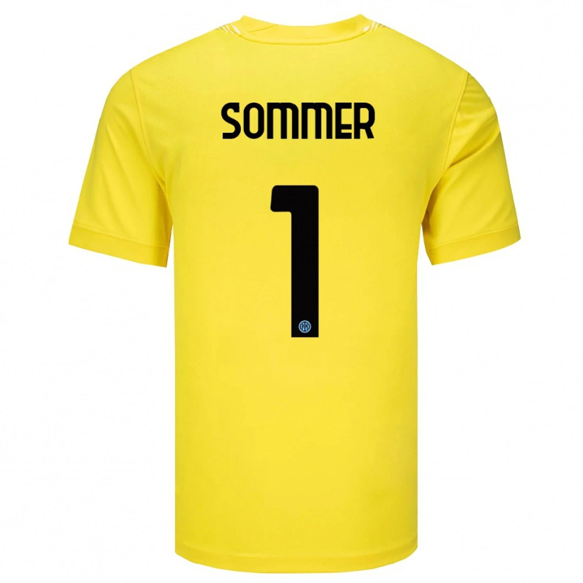 Danxen Hombre Camiseta Yann Sommer #1 Amarillo Claro Negro Portero Equipación 2025/26 La Camisa México