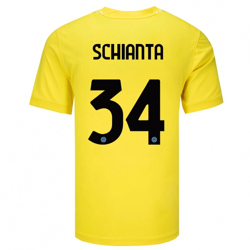 Danxen Hombre Camiseta Valentina Schianta #34 Amarillo Claro Negro Portero Equipación 2025/26 La Camisa México