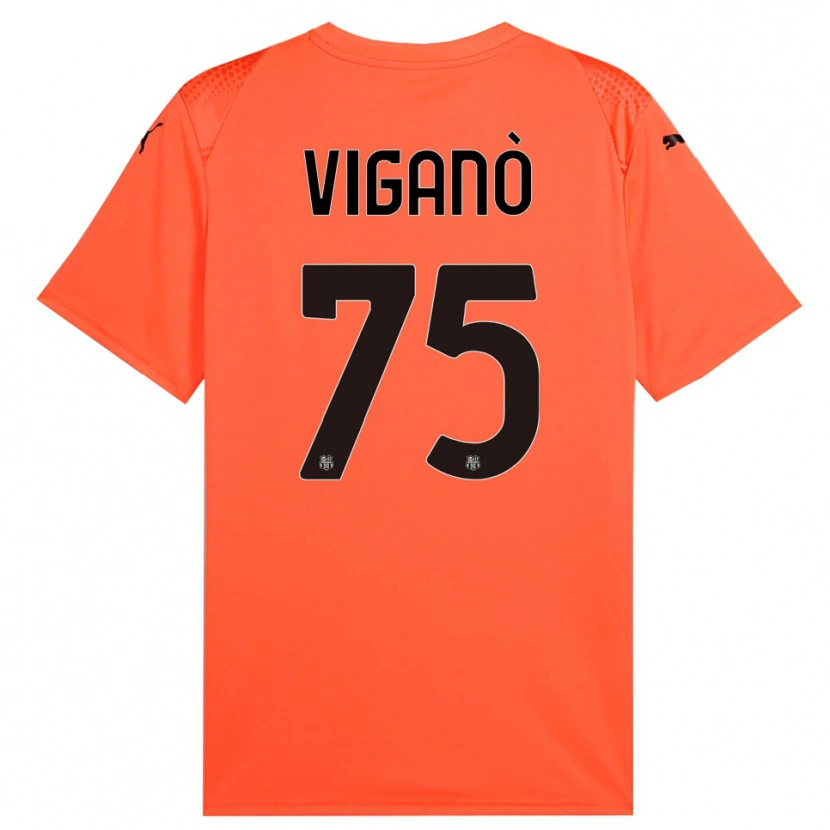Danxen Hombre Camiseta Lorenzo Viganò #75 Naranja Negro Portero Equipación 2025/26 La Camisa México