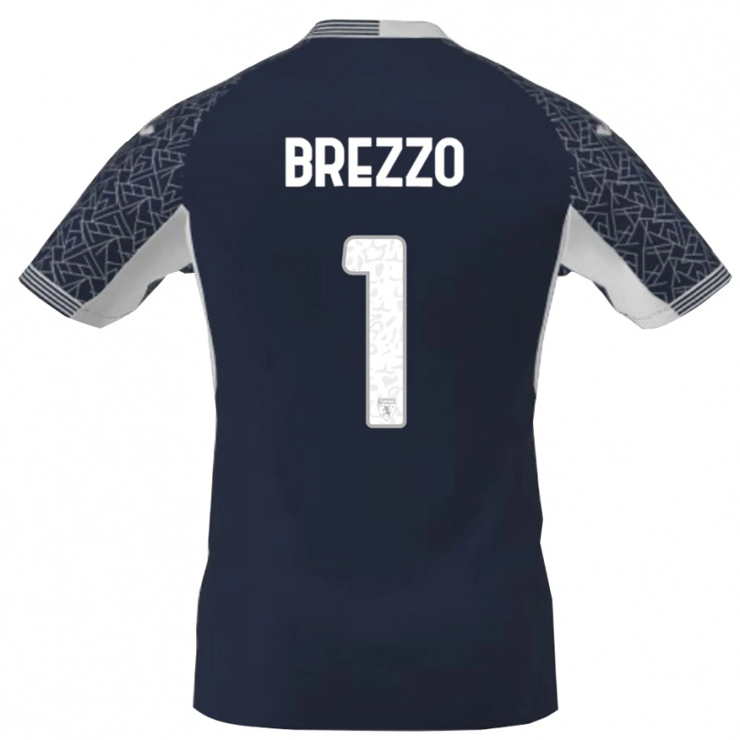 Danxen Hombre Camiseta Matteo Brezzo #1 Azul Negro Blanco Portero Equipación 2025/26 La Camisa México