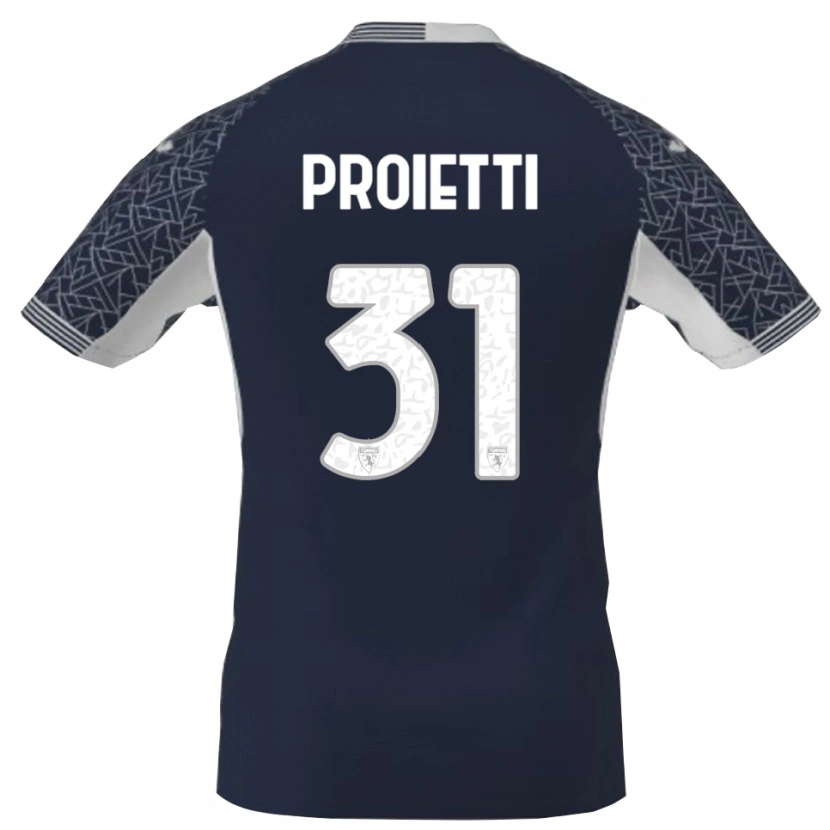 Danxen Hombre Camiseta Riccardo Proietti #31 Azul Negro Blanco Portero Equipación 2025/26 La Camisa México