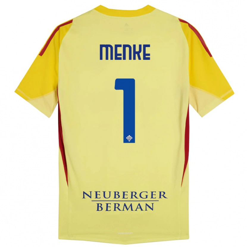 Danxen Hombre Camiseta Henrique Menke #1 Amarillo Claro Negro Portero Equipación 2025/26 La Camisa México