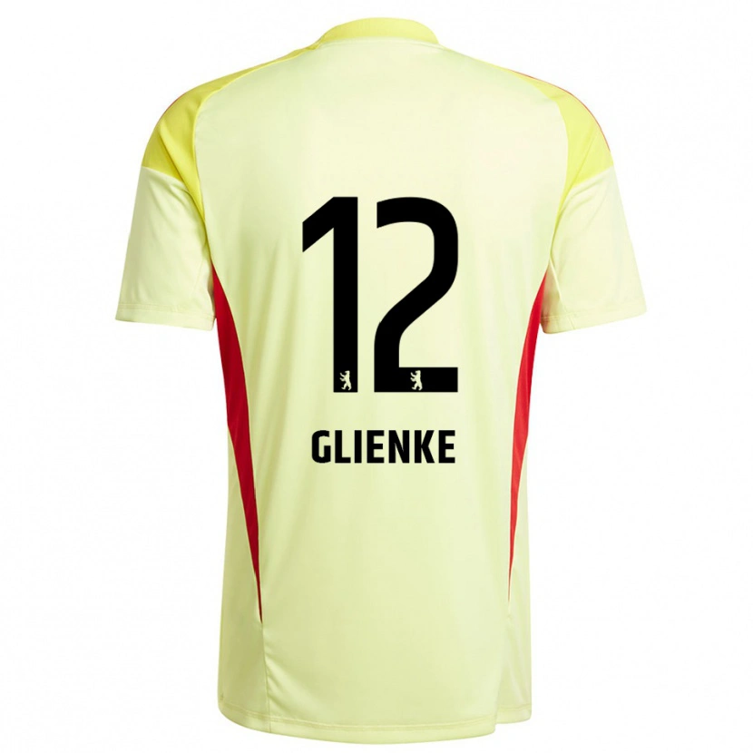 Danxen Hombre Camiseta Niklas Glienke #12 Amarillo Claro Negro Portero Equipación 2025/26 La Camisa México