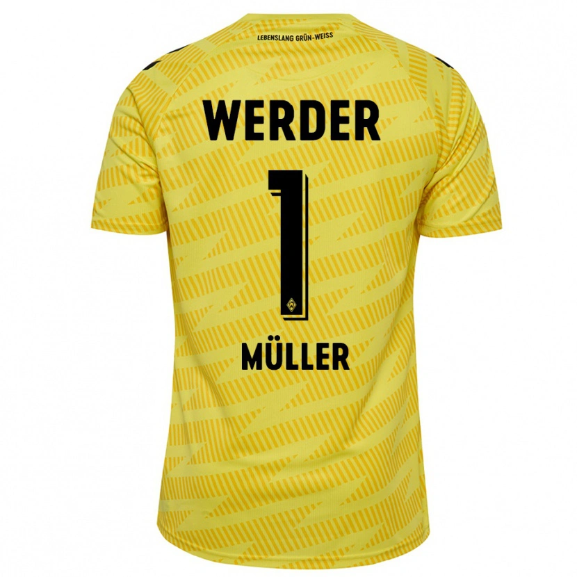 Danxen Hombre Camiseta Vincent Müller #1 Amarillo Negro Portero Equipación 2025/26 La Camisa México