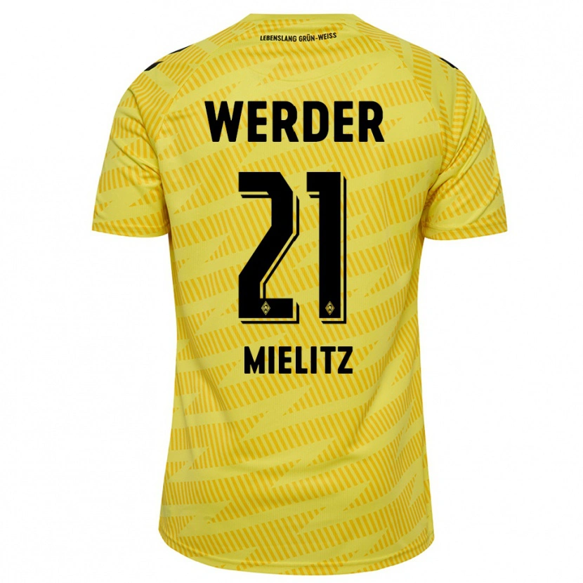 Danxen Hombre Camiseta Sebastian Mielitz #21 Amarillo Negro Portero Equipación 2025/26 La Camisa México