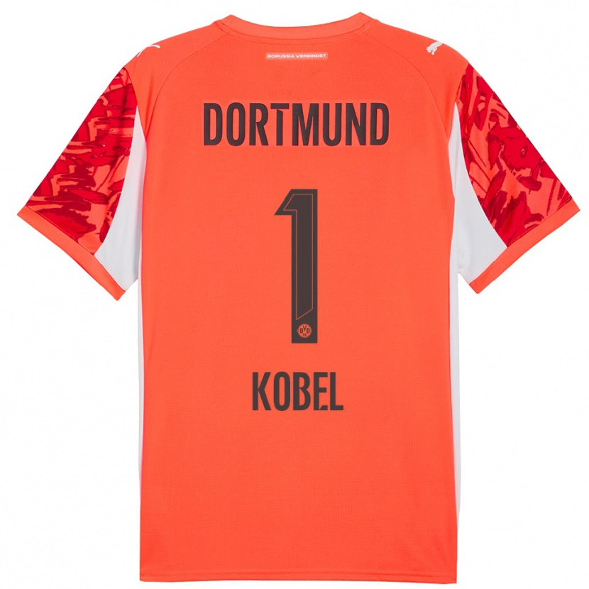 Danxen Hombre Camiseta Gregor Kobel #1 Naranja Rojo Portero Equipación 2025/26 La Camisa México