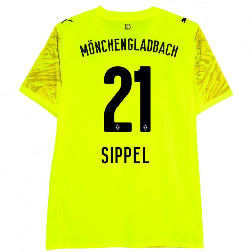 Danxen Hombre Camiseta Tobias Sippel #21 Amarillo Negro Portero Equipación 2025/26 La Camisa México
