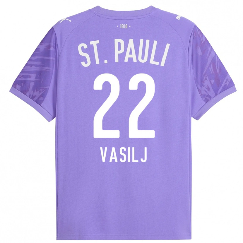 Danxen Hombre Camiseta Nikola Vasilj #22 Púrpura Medio Negro Portero Equipación 2025/26 La Camisa México