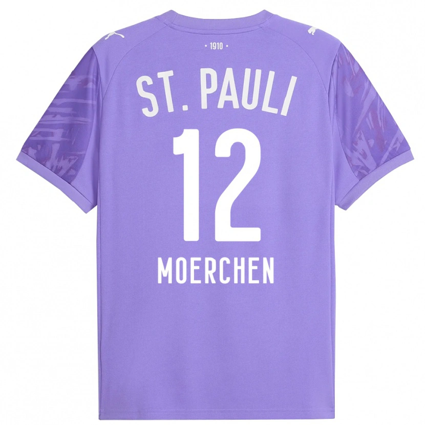 Danxen Hombre Camiseta Theo Moerchen #12 Púrpura Medio Negro Portero Equipación 2025/26 La Camisa México