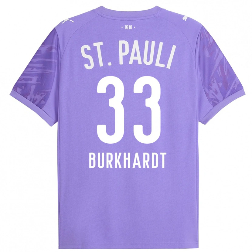Danxen Hombre Camiseta Jannik Burkhardt #33 Púrpura Medio Negro Portero Equipación 2025/26 La Camisa México