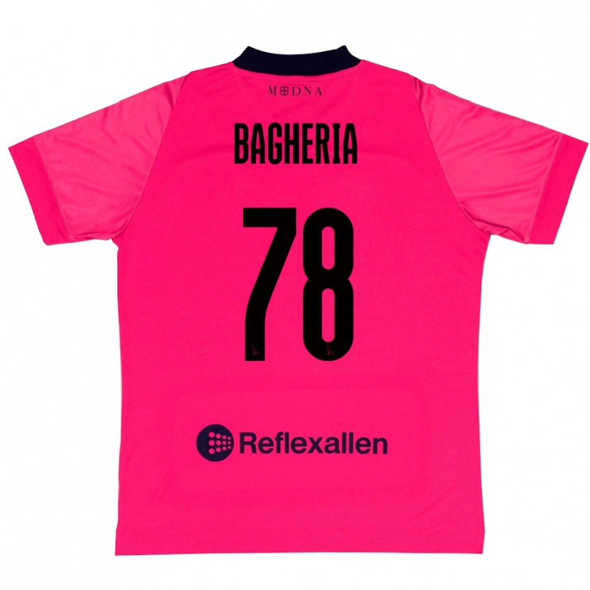 Danxen Hombre Camiseta Fabrizio Bagheria #78 Rosa Intenso Negro Portero Equipación 2025/26 La Camisa México