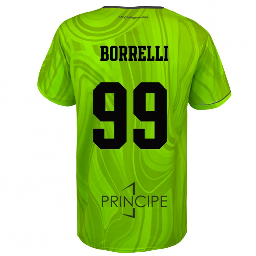 Danxen Hombre Camiseta Edoardo Borrelli #99 Verde Amarillo Negro Portero Equipación 2025/26 La Camisa México