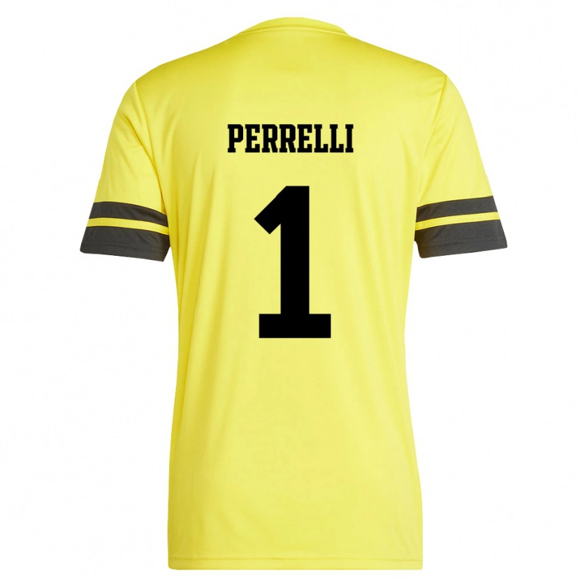 Danxen Hombre Camiseta Samuele Perrelli #1 Amarillo Negro Portero Equipación 2025/26 La Camisa México