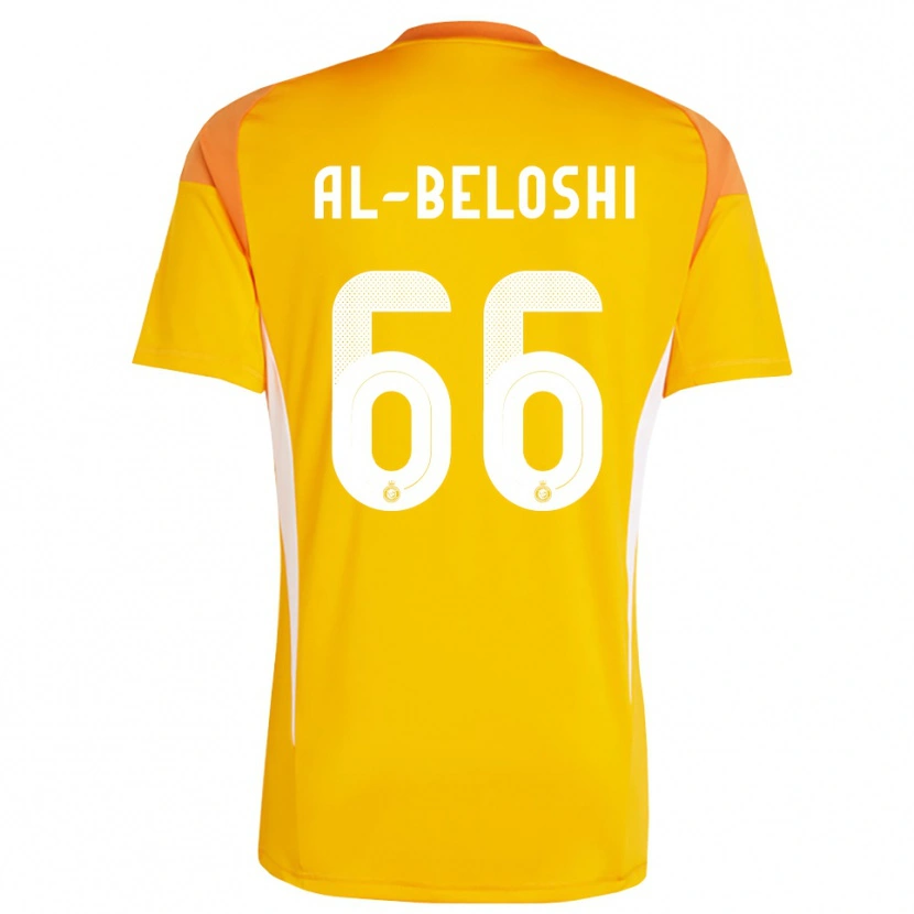 Danxen Hombre Camiseta Reem Al-Beloshi #66 Naranja Amarillo Blanco Portero Equipación 2025/26 La Camisa México