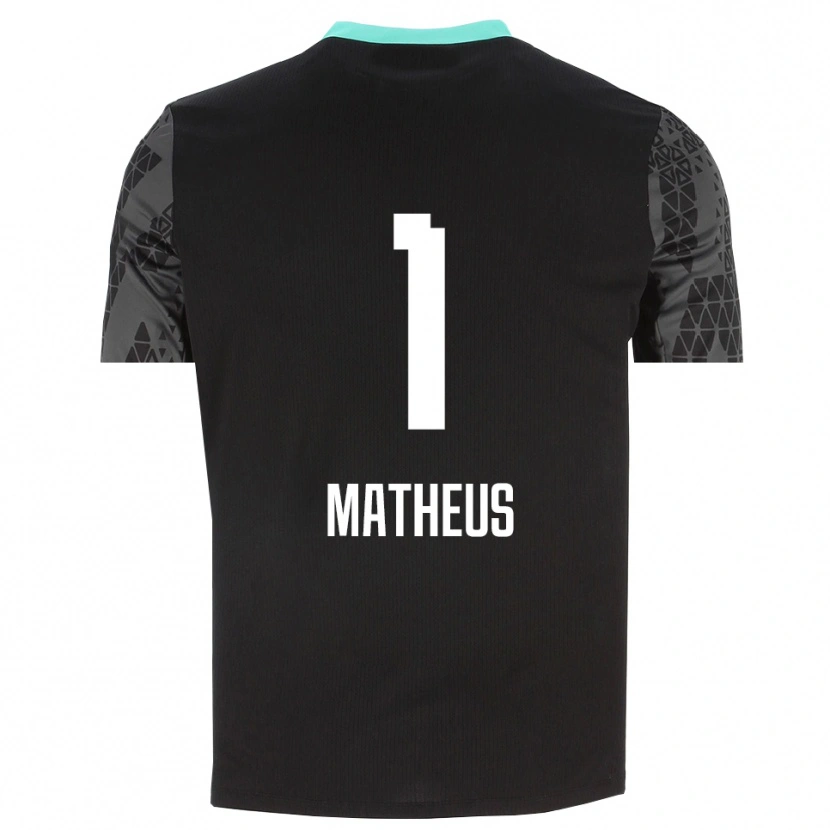 Danxen Hombre Camiseta Matheus #1 Gris Tenue Negro Portero Equipación 2025/26 La Camisa México