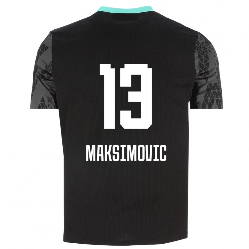 Danxen Hombre Camiseta Filip Maksimovic #13 Gris Tenue Negro Portero Equipación 2025/26 La Camisa México