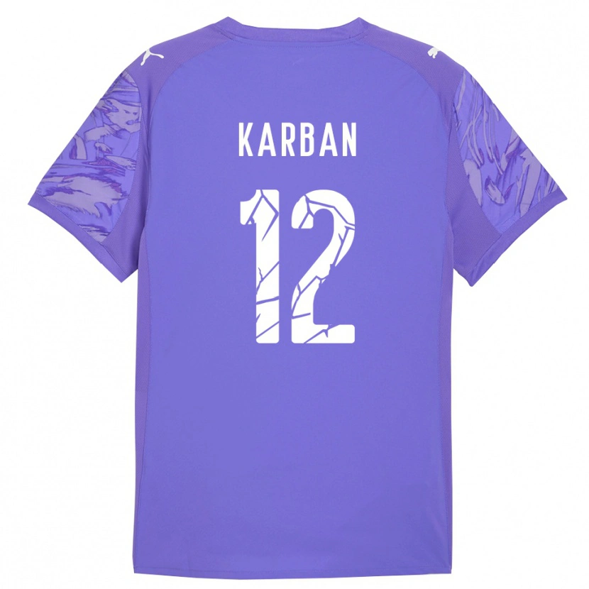 Danxen Hombre Camiseta Yevheniia Karban #12 Lila Morado Portero Equipación 2025/26 La Camisa México