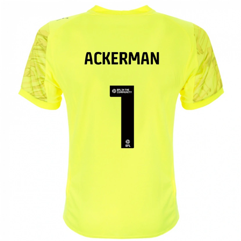 Danxen Hombre Camiseta Emily Ackerman #1 Negro Amarillo Portero Equipación 2025/26 La Camisa México