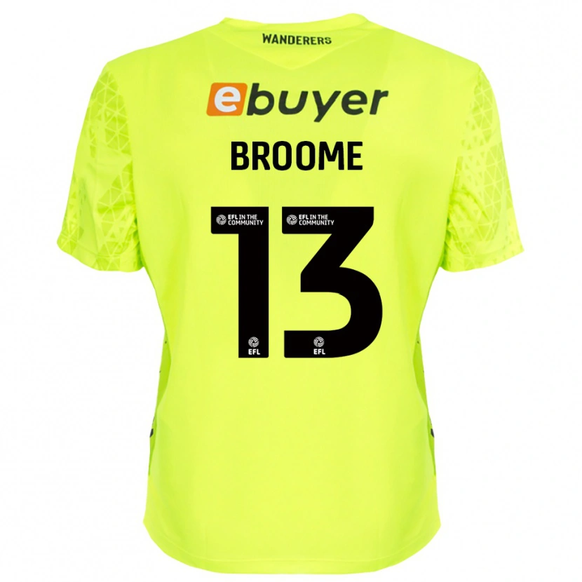 Danxen Hombre Camiseta Nathan Broome #13 Verde Fluorescente Portero Equipación 2025/26 La Camisa México