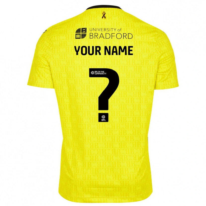 Danxen Hombre Camiseta Bradford City Negro Amarillo Portero Equipación 2025/26 La Camisa México