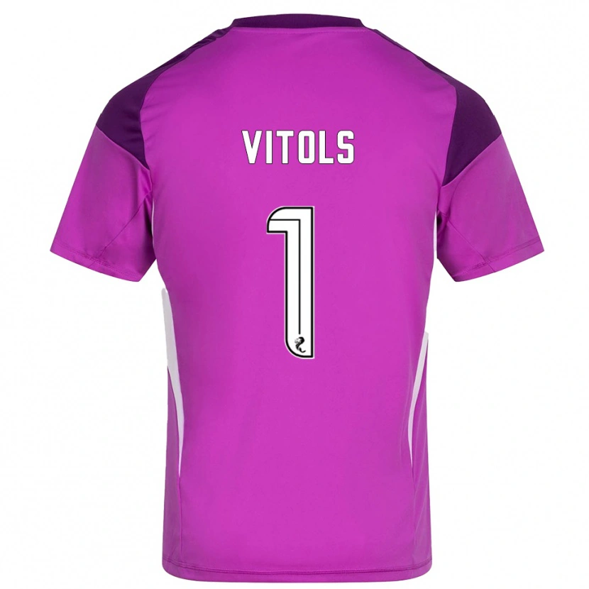 Danxen Hombre Camiseta Rodrigo Vitols #1 Magenta Morado Portero Equipación 2025/26 La Camisa México